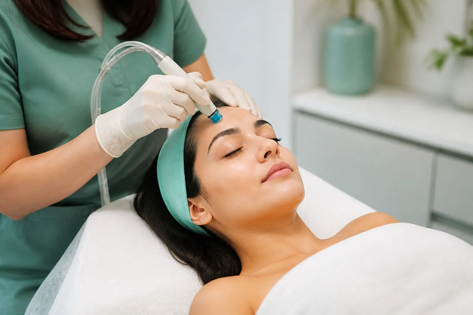 HydraFacial treatment in progress